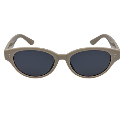 ZION - Small Oval Cat Eye Sunglasses Gray Smoke