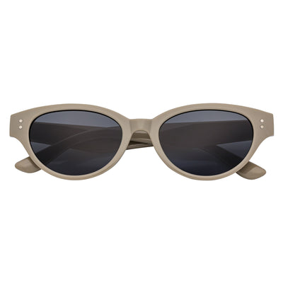 ZION - Small Oval Cat Eye Sunglasses Gray Smoke