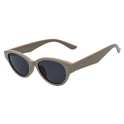 ZION - Small Oval Cat Eye Sunglasses Gray Smoke
